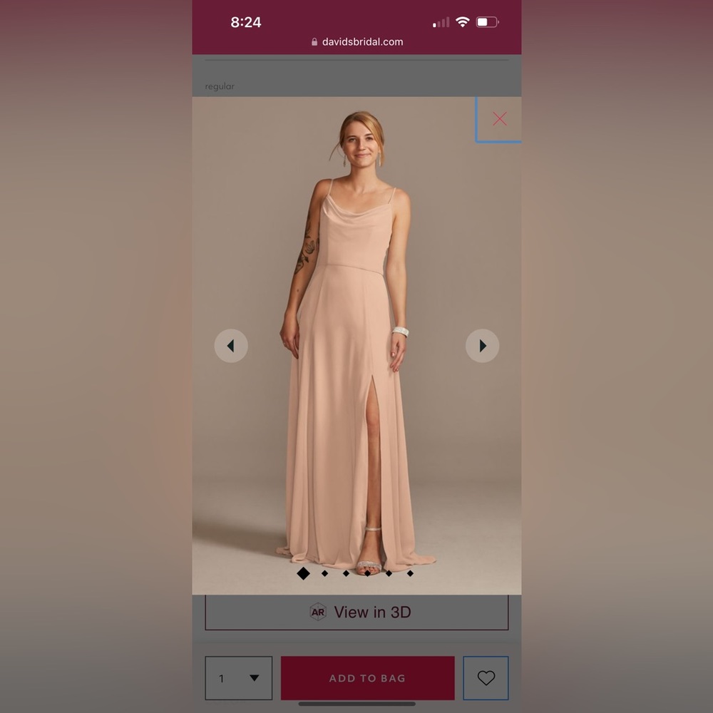 David's Bridal size size 12 sand
